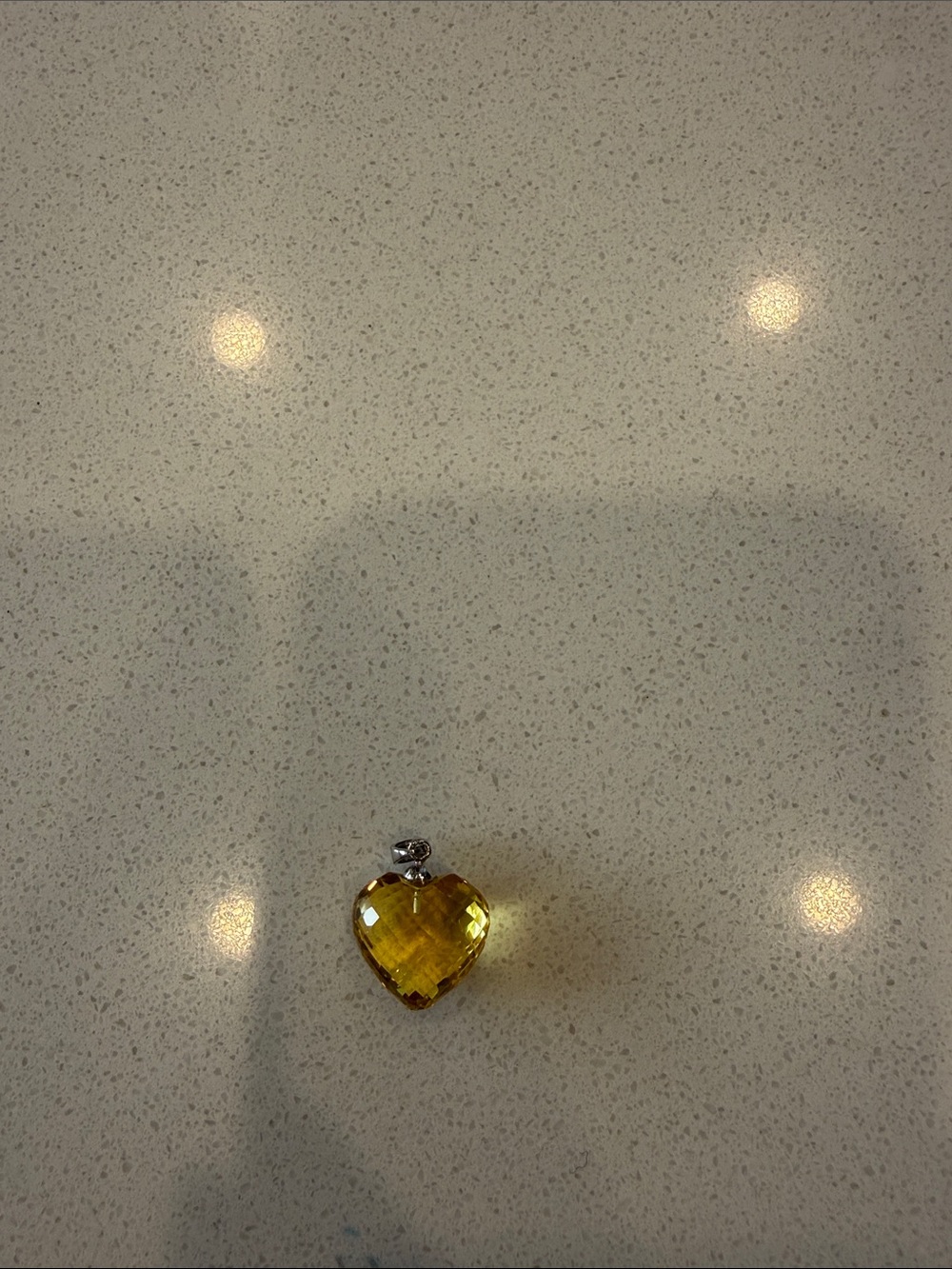 Faceted Golden Yellow Heart Crystal Pendant
